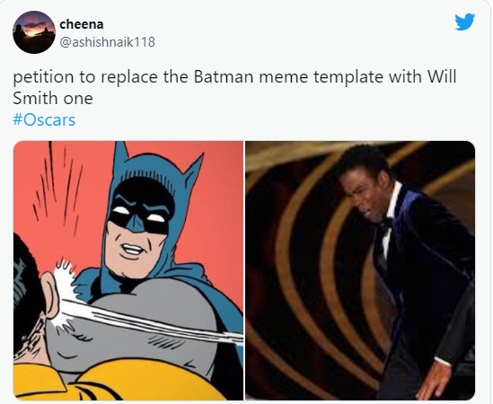 Meme Will Smith slaps Chris Rock, many fans call this Batman the Oscar 2022 version - Photo 2.