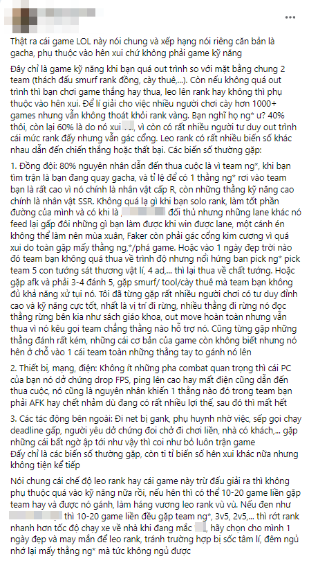 Game thủ đánh mấy trăm trận vẫn không lên rank, khẳng định LMHT là game nhân phẩm khiến cộng đồng tranh cãi dữ dội - Ảnh 2.