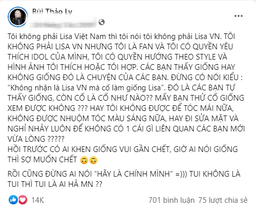 Idol “Tóp Tóp” được gọi là Lisa VN phản ứng gay gắt với CĐM về chuyện nhạy cảm: “Ai chửi mình, mình chửi lại” - Ảnh 3.