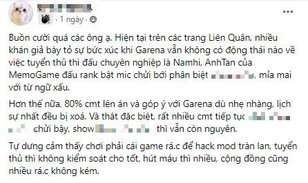 Scandal rúng động Liên Quân: Garena bị tố bao che, xóa bình luận game thủ, cuối cùng cũng phải thừa nhận phốt? - Ảnh 3.