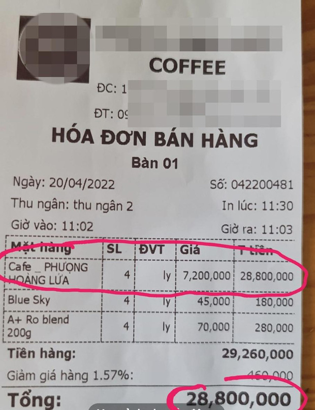 Fire phoenix coffee is nearly 29 million dong 4 cups, netizens commented that they didn't want to, save money to eat well - Photo 1.