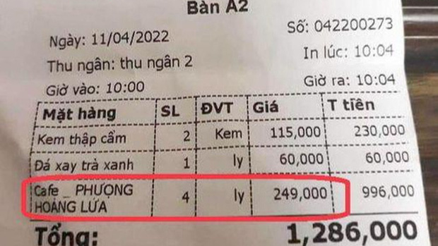 Cà phê phượng hoàng lửa gần 29 triệu đồng 4 ly, netizen nhận xét chẳng thèm, để tiền ăn ngon - Ảnh 3.