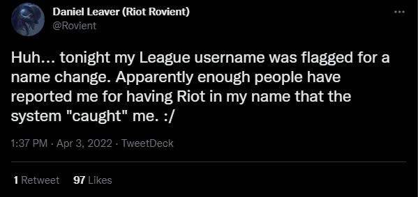 Nhân viên Riot Games than trời vì bị game thủ report, bắt đổi tên ingame vì sử dụng chữ Riot - Ảnh 2.