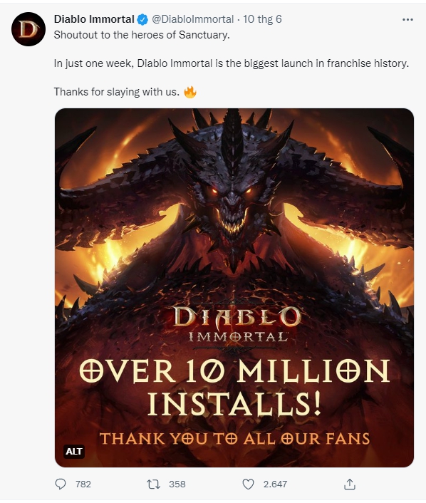 Chỉ nhận 0.2 điểm trên Metacritic, Diablo Immortal vẫn ăn mừng kèm lời tuyên bố như trêu ngươi game thủ - Ảnh 2.