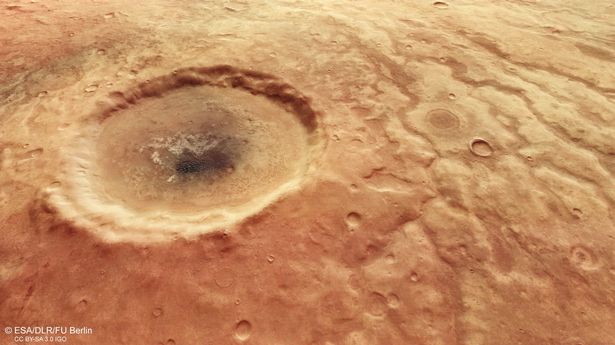 Chiêm ngưỡng miệng núi lửa có hình con mắt tuyệt đẹp vừa được phát hiện trên sao Hỏa - Ảnh 2.