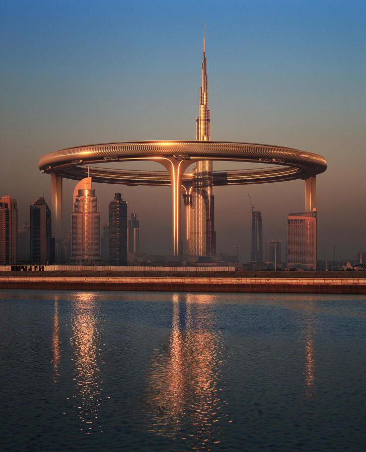 Tham vọng của các kiến trúc sư Dubai: Xây vòng tròn 'siêu khủng' bao quanh tòa nhà cao nhất thế giới - Ảnh 1.