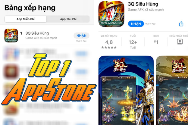 3Q Siêu Hùng vượt loạt game khủng, leo thẳng Top 1 App Store trong ngày ra mắt - Ảnh 2.