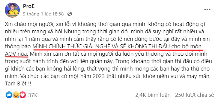 Từng thông báo không còn mặn mà với bộ môn mũi nhọn của Esports Việt, ProE lại bất ngờ 'comaback' - Ảnh 2.
