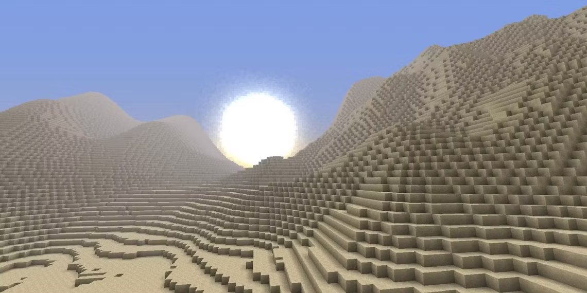 Game thủ 'Minecraft' tốn 1 năm trời để xây dựng Kim tự tháp và sa mạc mênh mông - Ảnh 3.