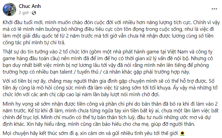 Cựu MC Esports từng hot một thời bất ngờ đăng đàn, tố bị nợ lương suốt 2 năm - Ảnh 3.