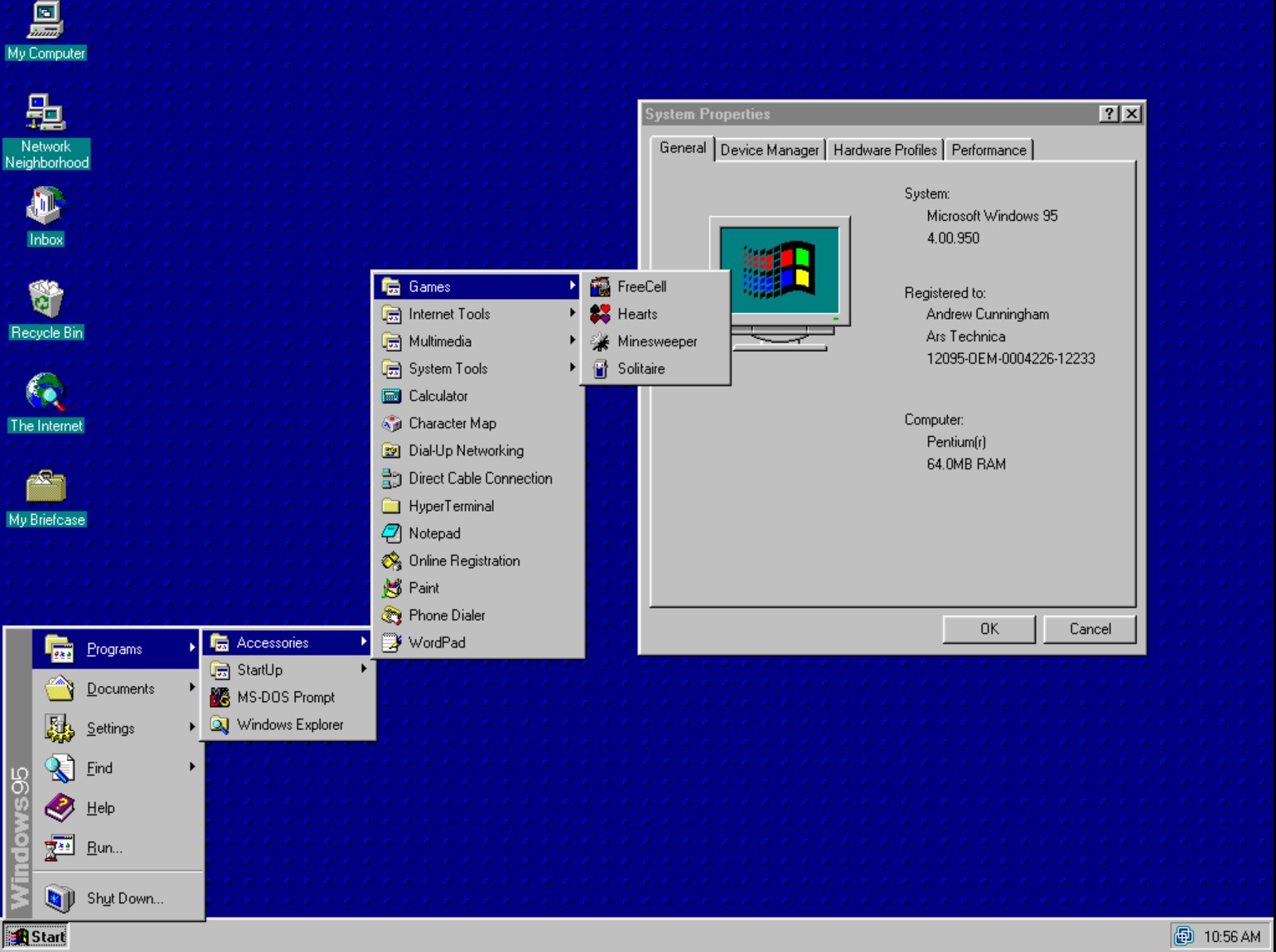 Start Menu đầu tiên trên Windows 95.jpg