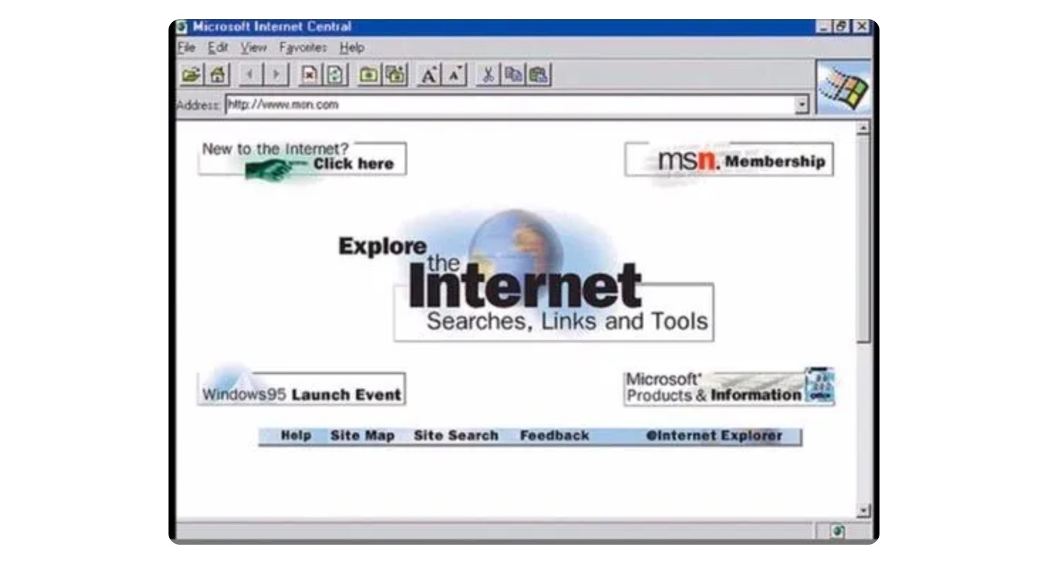 Giao diện Internet Explorer trong những ngày đầu tiên.jpg