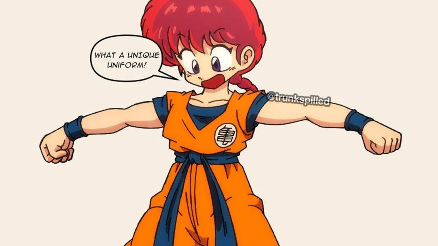 Fan tưởng tượng Ranma 1/2 và Dragon Ball giao thoa, Ranma chiến đấu với Goku- Ảnh 2.