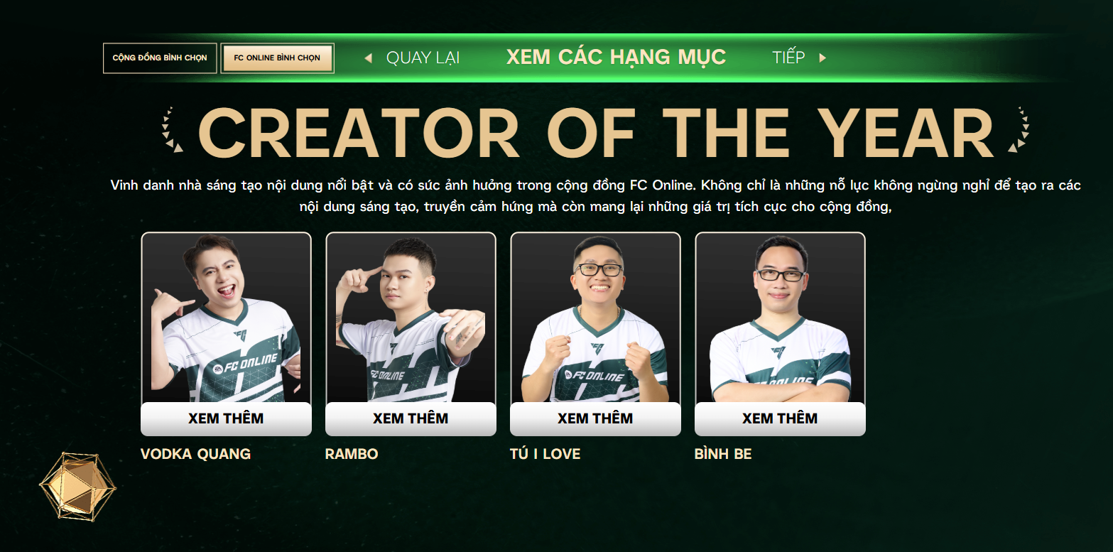 FC Online Year-End Gala 2024 chính thức trở lại: Ai sẽ trở thành Creator of The Year năm nay?- Ảnh 6.