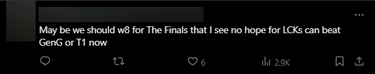 Khán giả nhận định: &quot;Có lẽ chúng ta nên chờ luôn trận chung kết chứ tôi thấy không có hy vọng việc LCK có ai đánh bại được Gen.G hay T1 lúc này&quot;