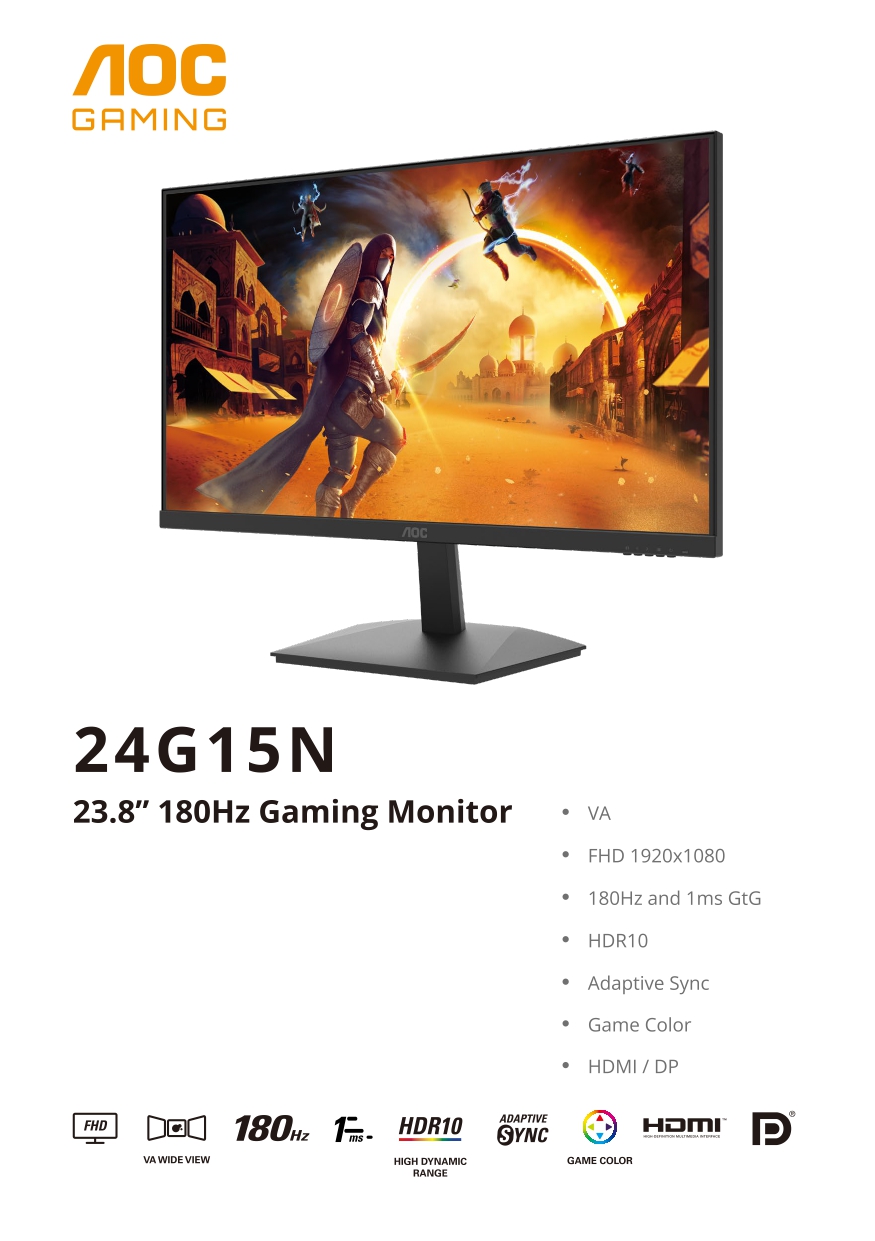 AOC series G15 Gaming Monitor – For true warriors - Photo 2.