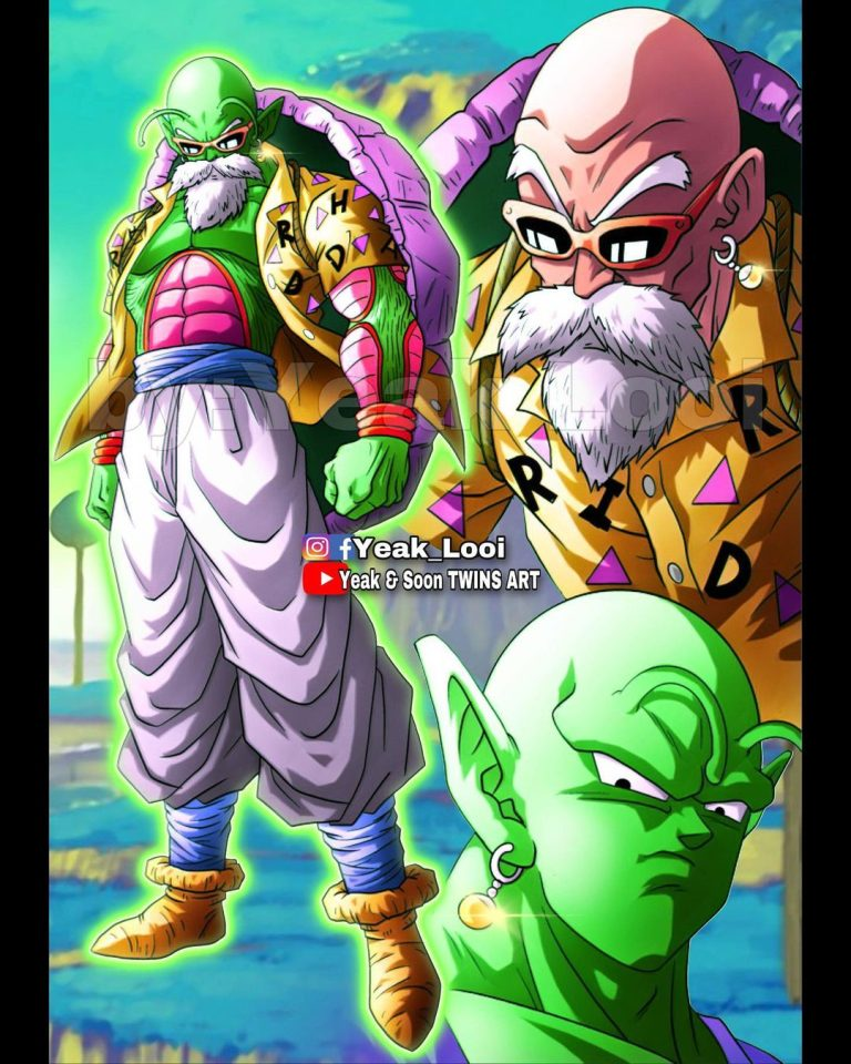 Fan art thể hiện sự kết hợp mạnh mẽ giữa Piccolo và Master Roshi trong Dragon Ball Z Photo-1721012674750-17210126767741586600720