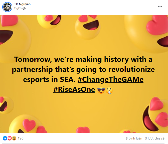 CEO của GAM có bài đăng ẩn