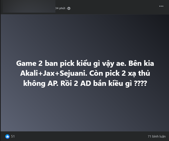 Khán giả bày tỏ sự bối rối về việc cấm chọn của VKE trong ván đấu quyết định