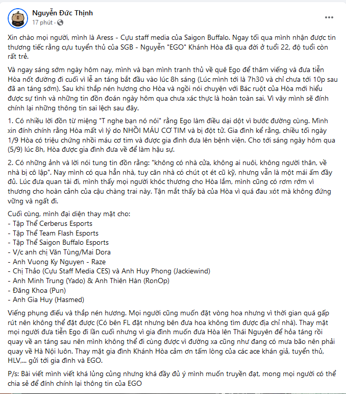 Đại diện của SGB cũng lên tiếng xóa tan tin đồn EGO làm điều dại dột. Đại diện của SGB cũng lên tiếng xóa tan tin đồn EGO làm điều dại dột.