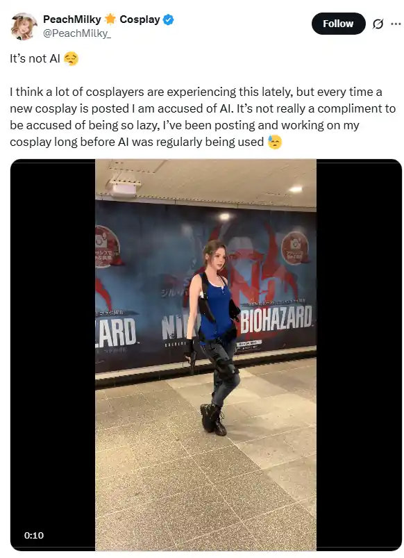 Cosplayer nổi tiếng PeachMilky bị fan tố cáo là... AI vì quá xinh đẹp và hoàn hảo- Ảnh 2. Cosplayer nổi tiếng PeachMilky bị fan tố cáo là... AI vì quá xinh đẹp và hoàn hảo- Ảnh 2.