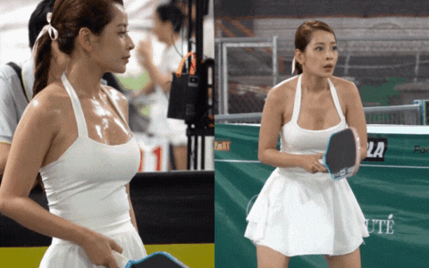 Chi Pu khoe vòng 1 cực bốc, Hiền Hồ vén váy thi đấu hừng hực trên sân pickleball- Ảnh 1.