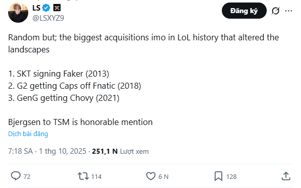 Nam BLV LS chọn ra 3 bản hợp đồng thay đổi hoàn toàn lịch sử LMHT