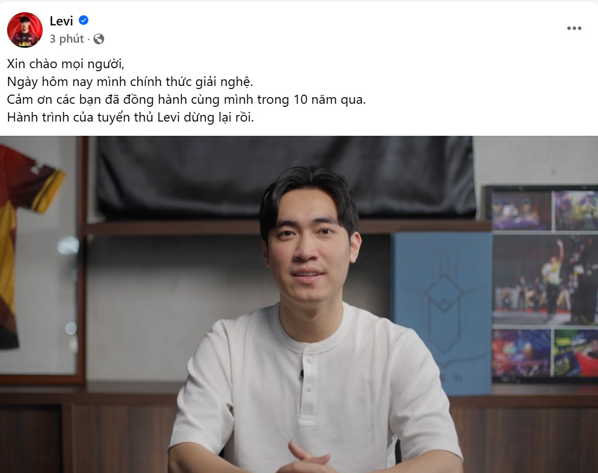 Levi chính thức thông báo giải nghệ Levi chính thức thông báo giải nghệ