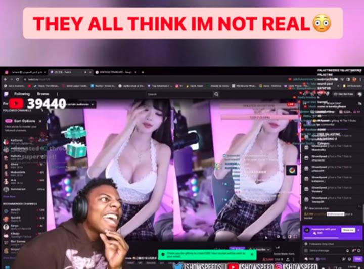 Nữ streamer xinh đẹp và sexy tới mức IShowSpeed tưởng là AI và “check var” không ngừng- Ảnh 3. Nữ streamer xinh đẹp và sexy tới mức IShowSpeed tưởng là AI và “check var” không ngừng- Ảnh 3.
