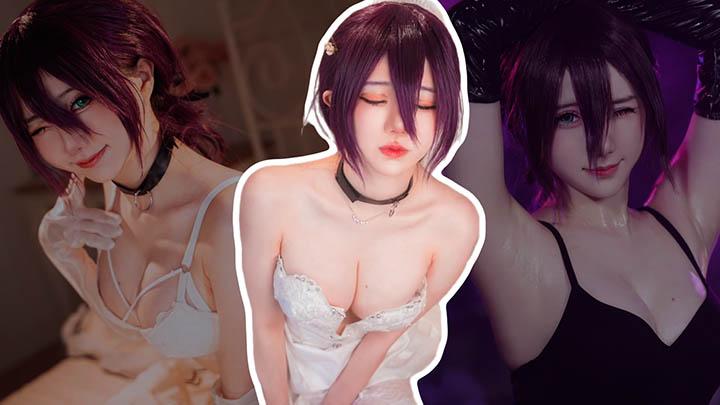 Thấy fan yêu cầu quá nhiều, hot girl hóa thân thành “best waifu” Reze trong bộ váy cưới gợi cảm- Ảnh 1.