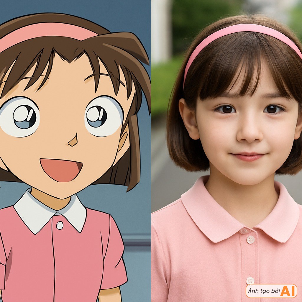 Animated characters becoming real: Haibara is unbelievably beautiful, why does Ran look so plain? 5 The charming Ayumi.