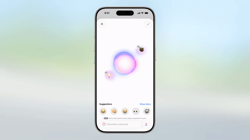 Các cải tiến của Genmoji mang đến cho người dùng nhiều cách thể hiện bản thân hơn với tùy chọn lồng ghép và kết hợp biểu tượng cảm xúc với các mô tả để tạo ra biểu tượng mới Các cải tiến của Genmoji mang đến cho người dùng nhiều cách thể hiện bản thân hơn với tùy chọn lồng ghép và kết hợp biểu tượng cảm xúc với các mô tả để tạo ra biểu tượng mới