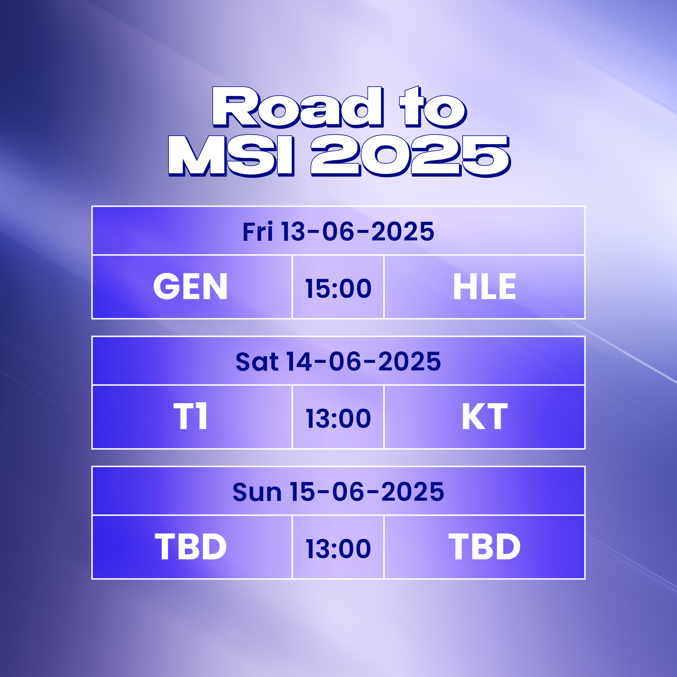 Lịch thi đấu Road to MSI 2025 mới nhất Lịch thi đấu Road to MSI 2025 mới nhất