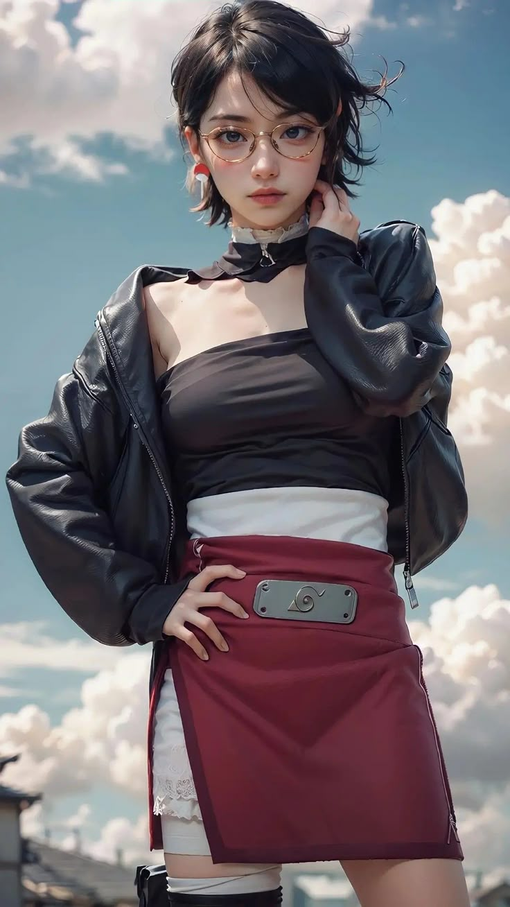 Boruto: Brought to Life by AI, Uchiha Sarada "Transforms" into an Irresistibly Beautiful Woman 6 Another AI depiction of Sarada