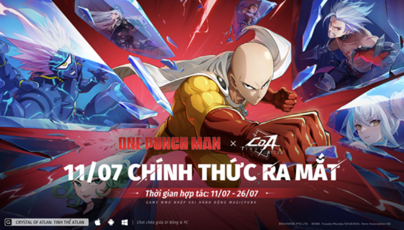 Crystal of Atlan: Tinh Thể Atlan chính thức ra mắt 11/07! Cú bắt tay cùng One-Punch Man hứa hẹn bùng nổ mùa hè- Ảnh 1.