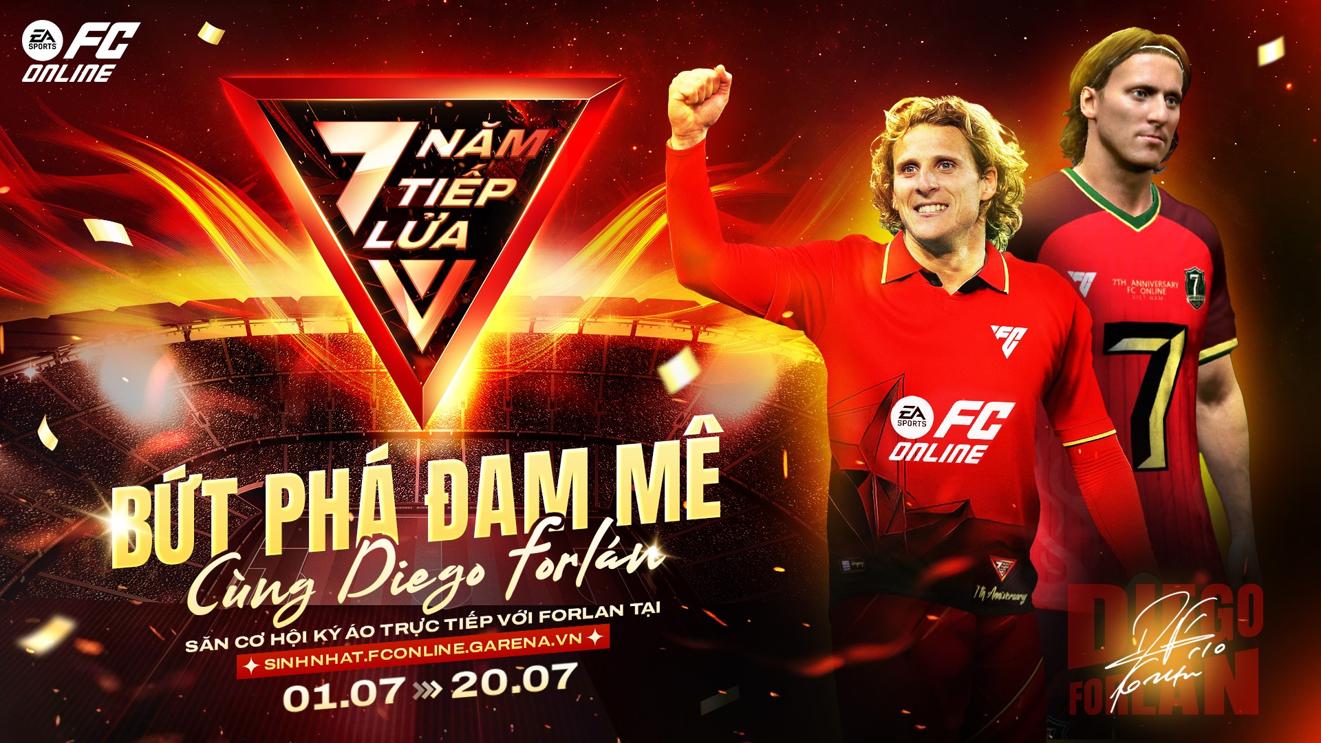 Garena FC Online Việt Nam mời huyền thoại Dieogo Forlan về Việt Nam đón sinh nhật 7 tuổi để tri ân người chơi- Ảnh 1. Garena FC Online Việt Nam mời huyền thoại Dieogo Forlan về Việt Nam đón sinh nhật 7 tuổi để tri ân người chơi- Ảnh 1.