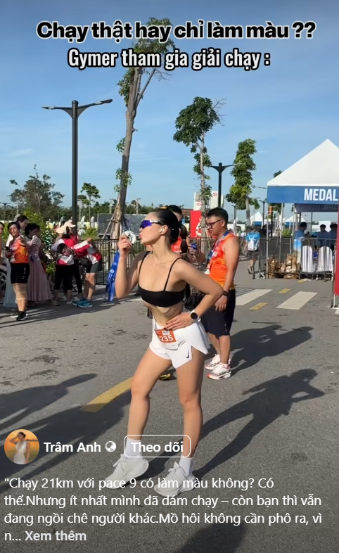 Hot girl bị nói làm màu trên đường chạy Hot girl bị nói làm màu trên đường chạy