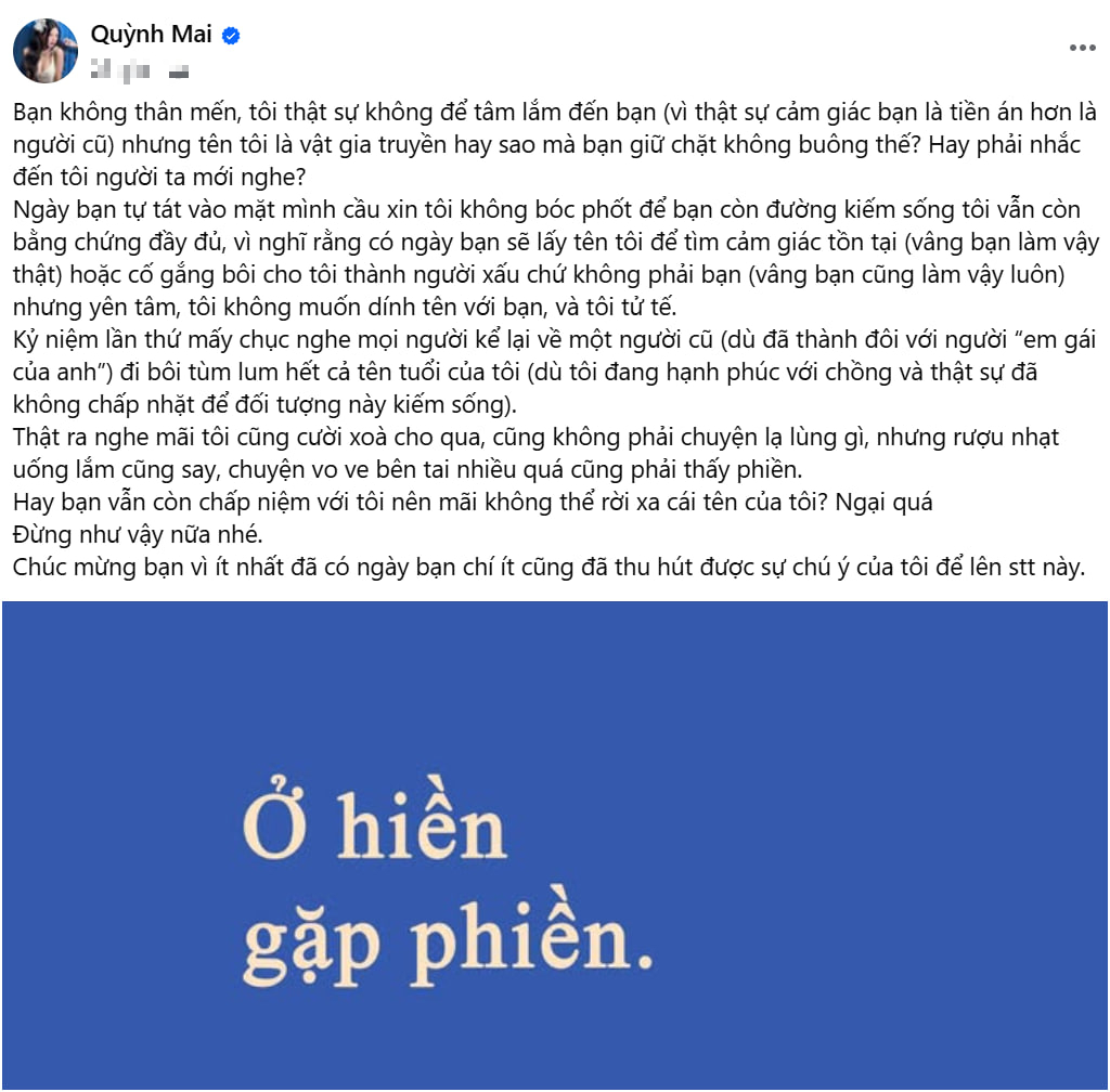 Bị bôi nhọ tên tuổi, Mai Dora đăng đàn nhắn nhủ- Ảnh 1.