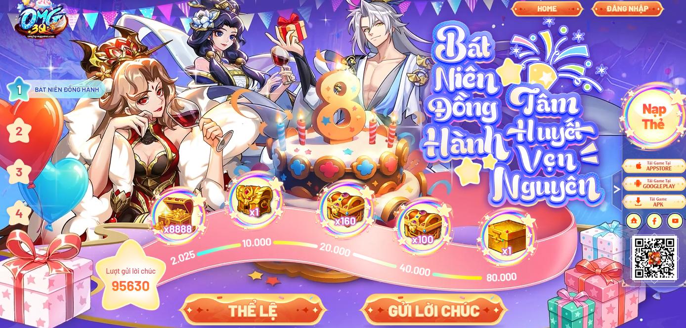 OMG 3Q kỷ niệm sinh nhật 8 năm: Huyền Thoại Game Đấu Tướng - Vô vàn sự kiện và quà tặng Khủng- Ảnh 2. OMG 3Q kỷ niệm sinh nhật 8 năm: Huyền Thoại Game Đấu Tướng - Vô vàn sự kiện và quà tặng Khủng- Ảnh 2.