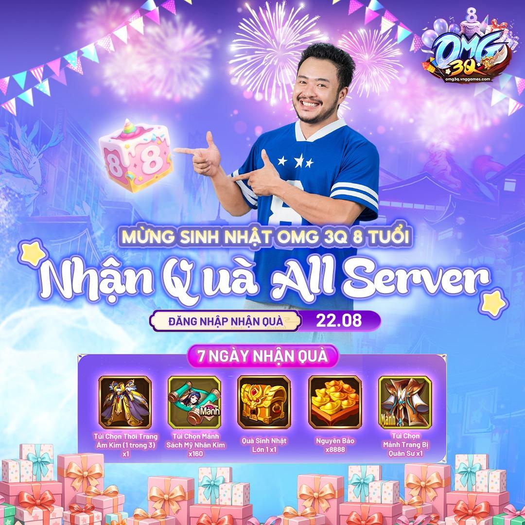 OMG 3Q kỷ niệm sinh nhật 8 năm: Huyền Thoại Game Đấu Tướng - Vô vàn sự kiện và quà tặng Khủng- Ảnh 4. OMG 3Q kỷ niệm sinh nhật 8 năm: Huyền Thoại Game Đấu Tướng - Vô vàn sự kiện và quà tặng Khủng- Ảnh 4.