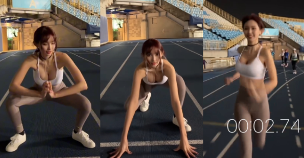 Hot girl gây sốt mạng xã hội, thể hiện khả năng chạy 100m đầy ấn tượng- Ảnh 2.