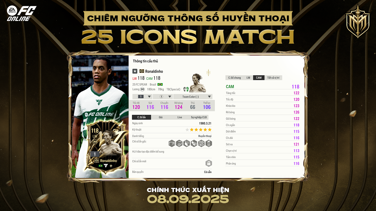 FC Online gây bão: Mùa thẻ 25 ICONS MATCH tích hợp tính năng 