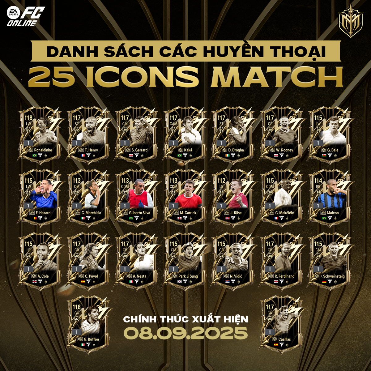 FC Online gây bão: Mùa thẻ 25 ICONS MATCH tích hợp tính năng 