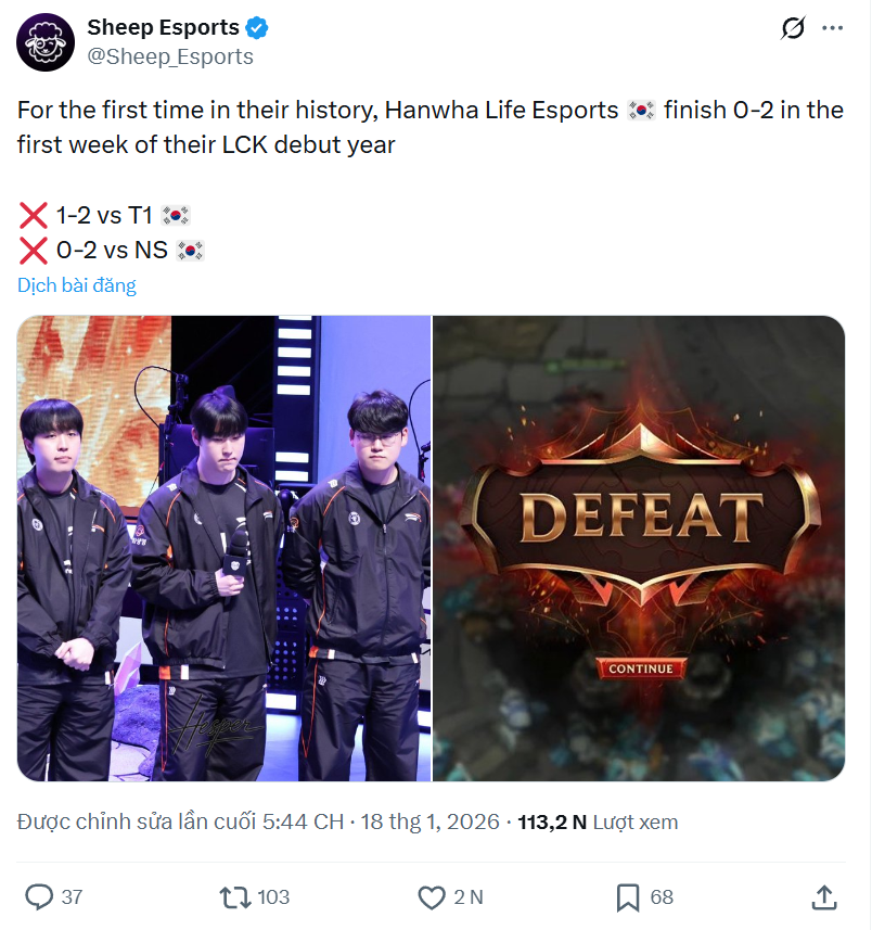 HLE lập luôn thành tích "đáng quên" sau tuần đầu LCK Cup 2026- Ảnh 1.