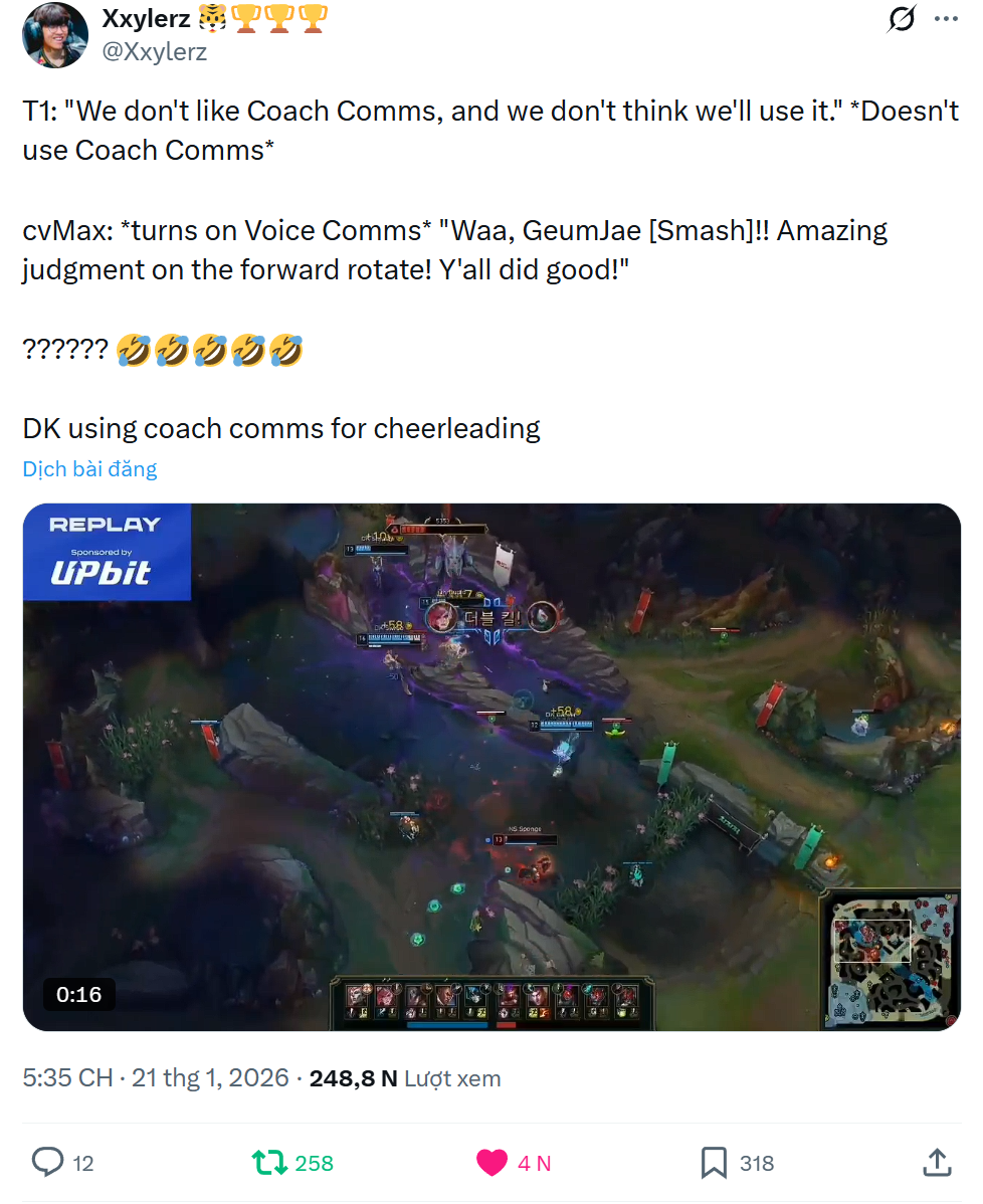 Cơ chế coach-voice bất ngờ được sử dụng với lý do "hài hước" tại LCK Cup 2026- Ảnh 2.