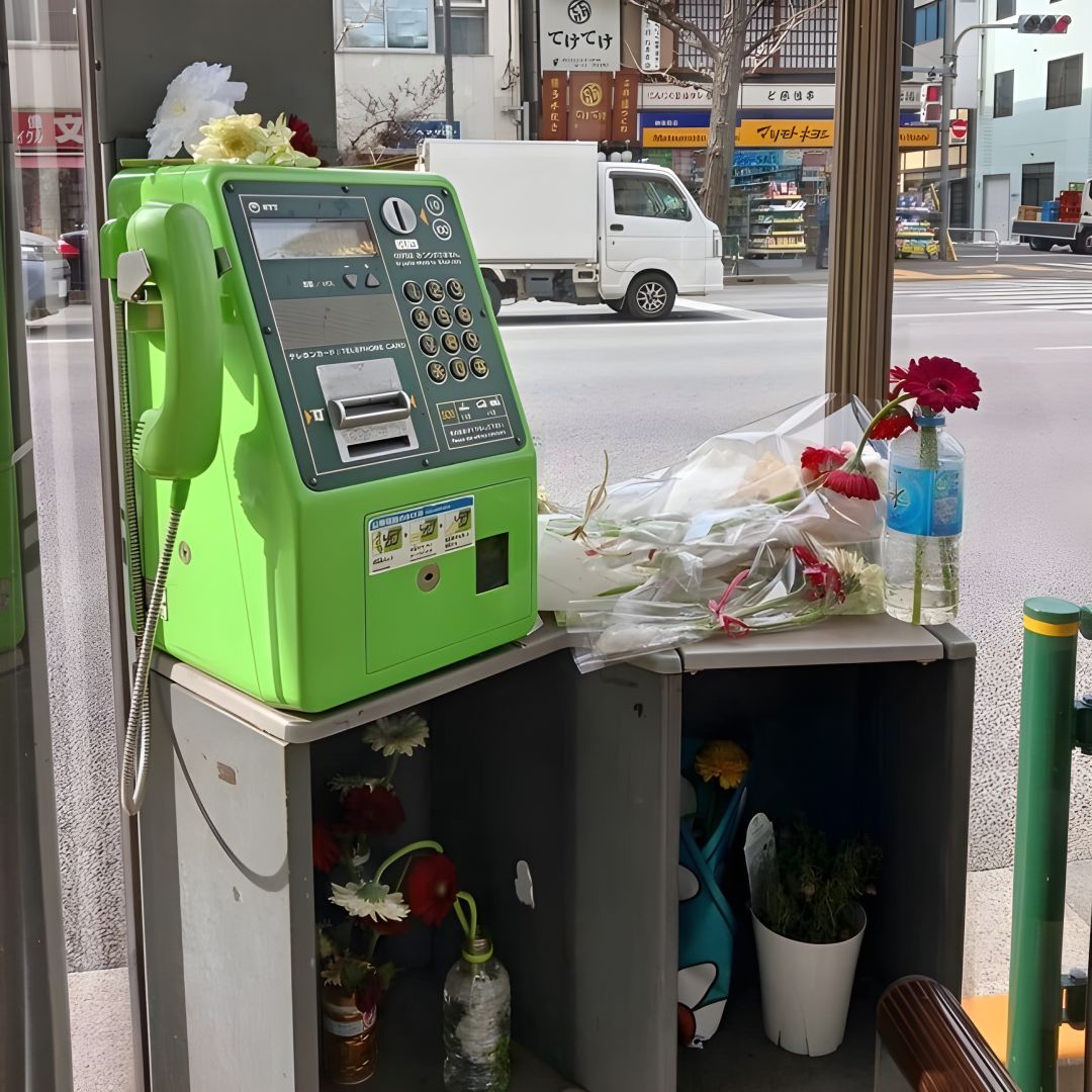 Bốt điện thoại vô danh bỗng thành thánh địa tại Nhật, nhà mạng xin fan Chainsaw Man ngừng... tặng hoa- Ảnh 2. Bốt điện thoại vô danh bỗng thành thánh địa tại Nhật, nhà mạng xin fan Chainsaw Man ngừng... tặng hoa- Ảnh 2.