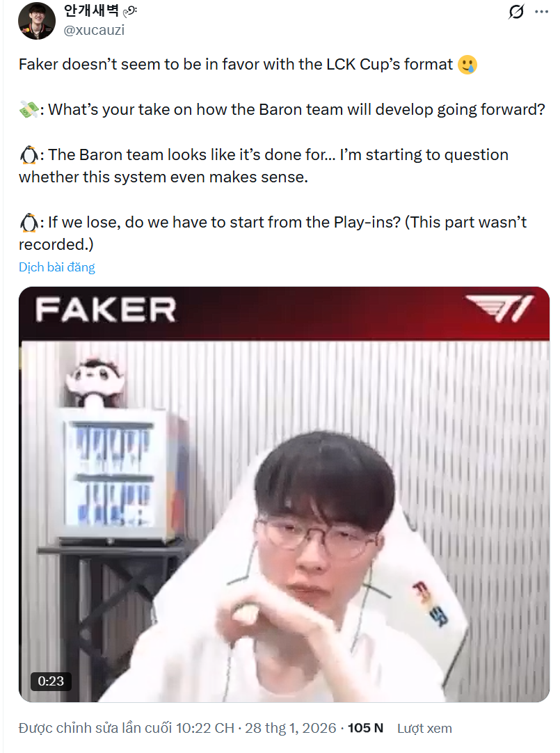 Faker tỏ ý không hài lòng về LCK Cup 2026- Ảnh 2.