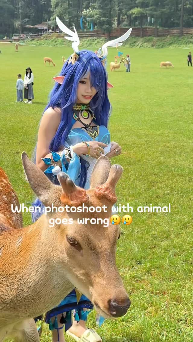 Cho thú hoang ăn, nữ coser gặp tai nạn bất ngờ, khiến CĐM được một phen "hú vía"- Ảnh 2.