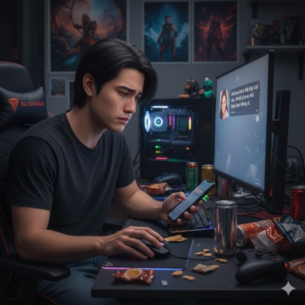 Cuộc đời game thủ: Chẳng ai cô đơn đến thế, cho đến khi crush gửi tin nhắn... đòi chia tay vì game- Ảnh 1. Cuộc đời game thủ: Chẳng ai cô đơn đến thế, cho đến khi crush gửi tin nhắn... đòi chia tay vì game- Ảnh 1.