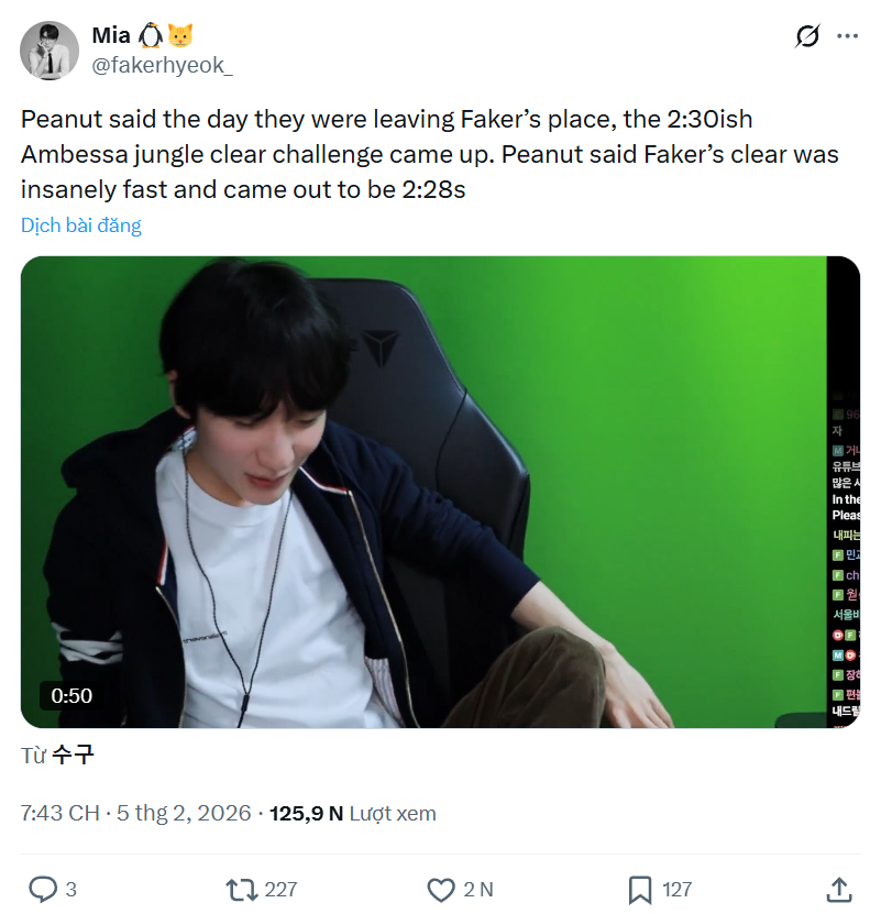 Faker khiến cả huyền thoại Đi Rừng như Peanut cũng ngỡ ngàng- Ảnh 1.
